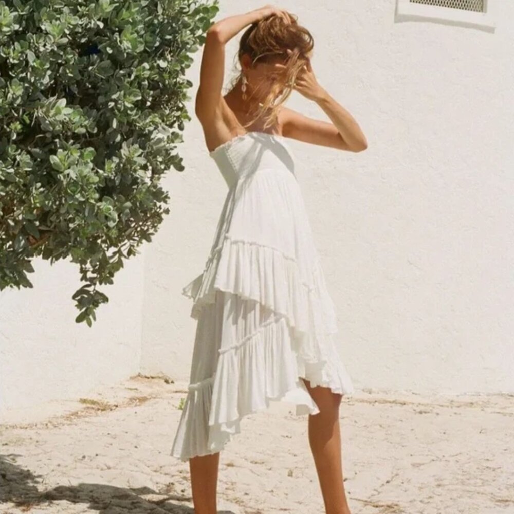 Free People Asymmetrical Convertible Skirt - L - White